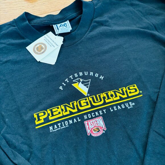 NWT Vintage Lee Sport Pittsburgh Penguins Long Sleeve Shirt Mens 2XL Hockey NHL - Picture 4 of 10